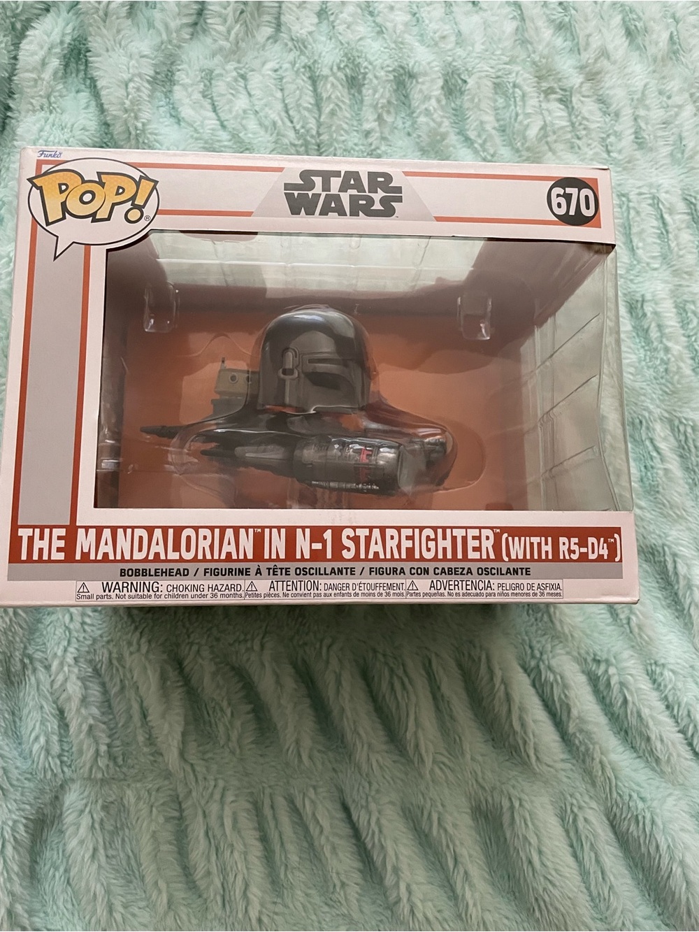 Funko Pop! Star Wars The Mandalorian in N-1 Starfighter (With R5-D4) - Gray